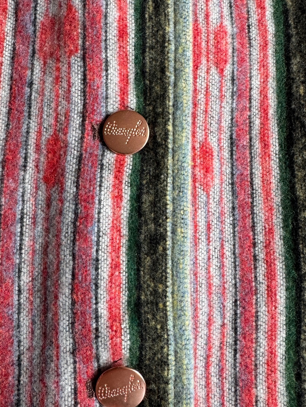 Wrangler x Lainey Wilson Multi-Stripe Button Vest - Red, Yellow, Blue, Green - Picture 2 of 5